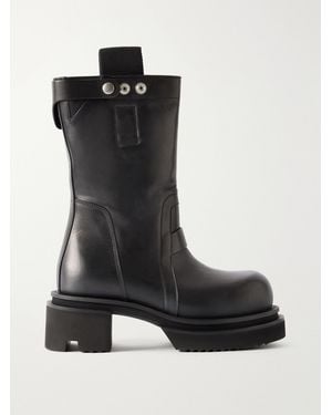 Rick Owens Bogun Leather Knee Boots - Black