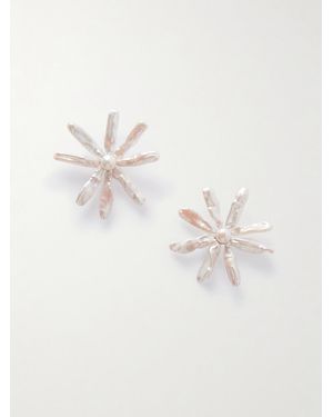 Simone Rocha Tone Pearl Earrings - Natural