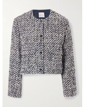 Moncler Dauphin Quilted Shell-Paneled Cotton-Blend Tweed Down Jacket - Grey