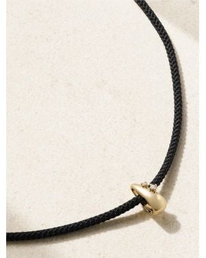 Mizuki 14-Karat, Cord And Diamond Necklace - Natural