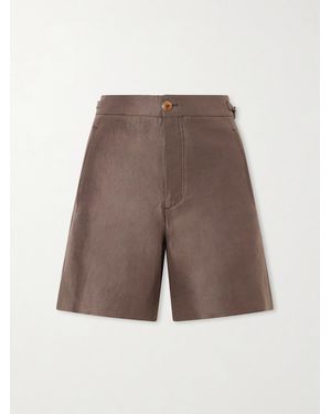 God's True Cashmere Cocoa Cropped Linen Shorts - Brown