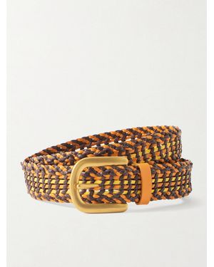 Gabriela Hearst Sam Woven Leather Waist Belt - Metallic