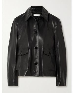 Nour Hammour Louise Leather Jacket - Black