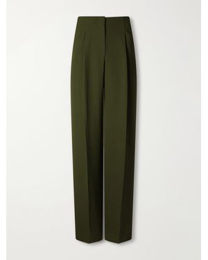 Veronica Beard Kenneth Stretch-Crepe Wide-Leg Pants - Green