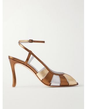Manolo Blahnik Cloudadhi 90 Leather Sandals - White