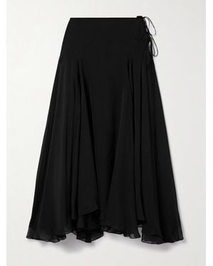 Kallmeyer Alyse Asymmetrischer Rock Aus Seidenchiffon Mit Falten - Schwarz