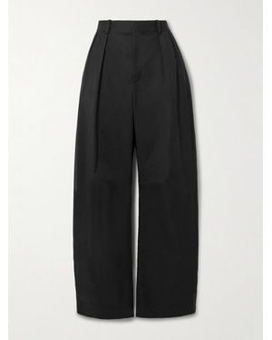 Loewe Barrel-Hose Aus Gabardine Aus Einer Baumwoll-Seidenmischung Mit Falten - Schwarz