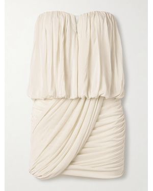 Isabel Marant Adelita Strapless Draped Stretch-Jersey Mini Dress - Natural
