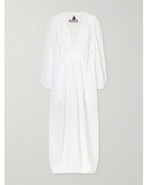 Les Vacances d'Irina Hazy Gathered Cotton Maxi Dress - White