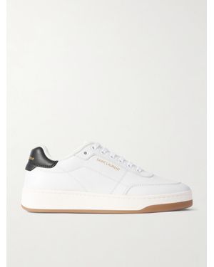 Saint Laurent Sl/61 Logo-Print Leather Trainers - White