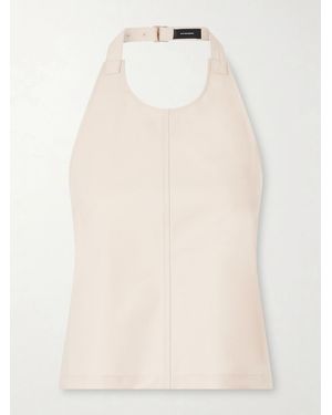 Wardrobe NYC Cotton-Blend Halterneck Top - Natural