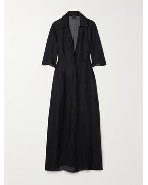 Givenchy Silk And Linen-Blend Maxi Dress - Black