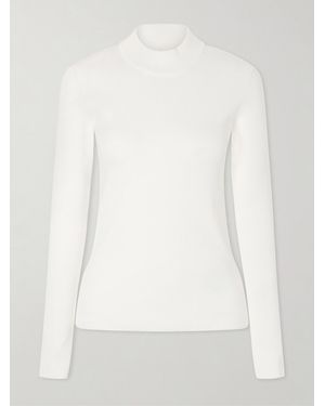 Jil Sander Ribbed-Knit Jersey Jumper - White