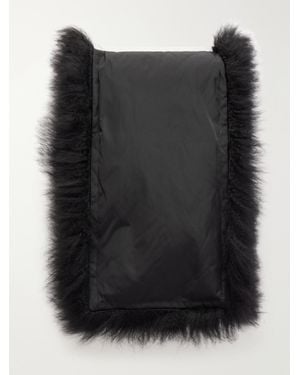 Yves Salomon Leather And Shearling Scarf - Black