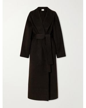 Almala Mara Belted Wool And Cashmere-Blend Coat - Black