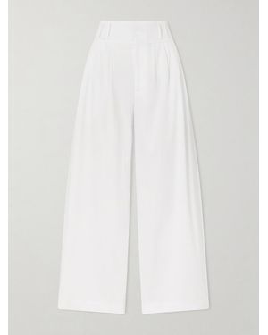 Altuzarra Wilson Pleated Cotton Wide-Leg Pants - White