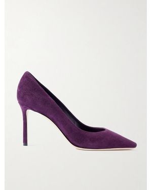 Jimmy Choo Romy 85 Suede Pumps - Purple