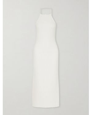 Jacquemus Tablier Midi Knit Dress - White
