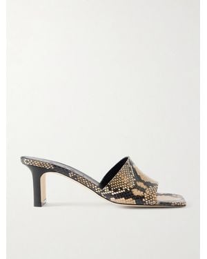 Aeyde Jessie Snake-Effect Leather Sandals - Natural