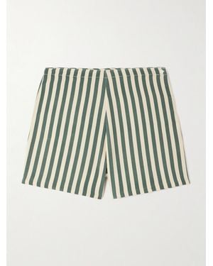 Bode Soda Striped Silk Shorts - White