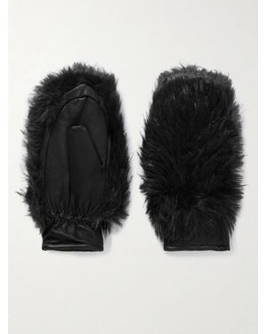 Goldbergh Hill Plush-Trimmed Padded Leather Ski Gloves - Black
