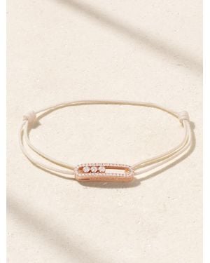 Messika Care(S) 18-Karat Rose, Diamond And Cord Bracelet - Natural