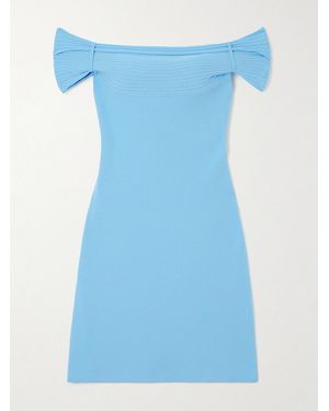 AZ FACTORY Lutz Huelle Zoe Off-The-Shoulder Knitted Mini Dress - Blue
