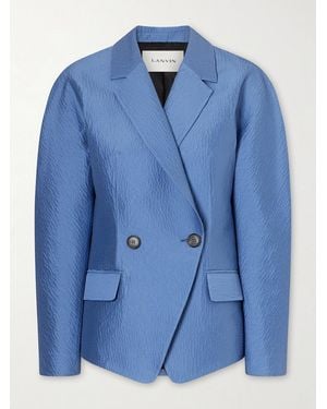Lanvin Textured-Satin Jacket - Blue