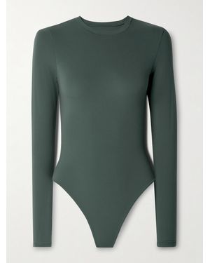 Skims Fits Everybody Stretch-Jersey Thong Bodysuit - Green