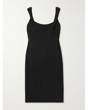 Another Tomorrow Twisted Crepe Dress - Black