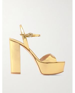 Gianvito Rossi Marlena 85 Plateausandalen Aus Leder Mit Spiegeleffekt - Mettallic