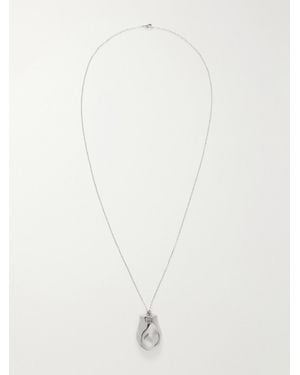 KHAITE Keefe Palladium-Coated Pendant Necklace - White