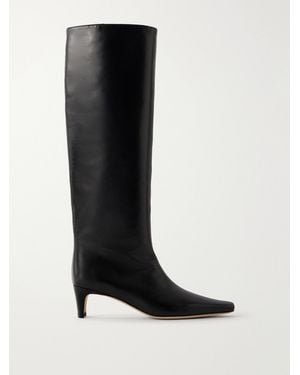 STAUD Wally Leather Knee Boots - Black