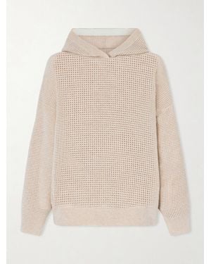 Brunello Cucinelli Waffle-Knit Cashmere Hoodie - Natural