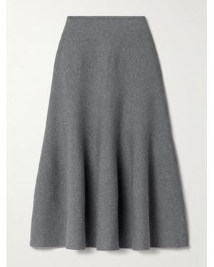 KHAITE Odil Wool-Blend Midi Skirt - Grey