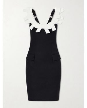 ShuShu/Tong Bow-Detailed Grain De Poudre Mini Dress - Black