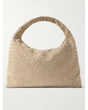 Bottega Veneta Hop Large Intrecciato Suede Tote - Natural