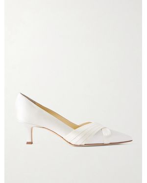Manolo Blahnik Vieralo Satin Court Shoes - Natural