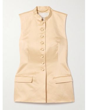 Adam Lippes Duchesse-Satin Vest - Natural