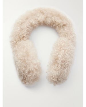 Yves Salomon Wool-Trimmed Shearling Earmuffs - White