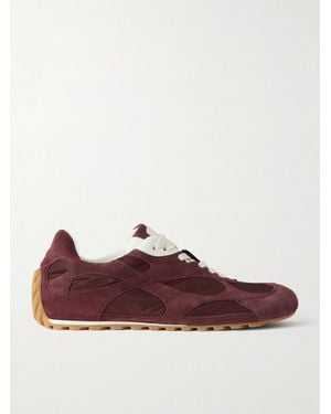 Bottega Veneta Orbit Flash Suede Sneakers - Brown