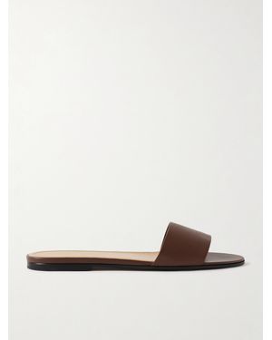 The Row Signum Leather Slides - White