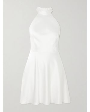 Halfpenny London Bloom Rückenfreies Minikleid Aus Glänzendem Crêpe - Weiß