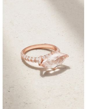 Diane Kordas 18-Karat Rose, Morganite And Diamond Pinky Ring - Natural