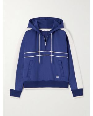 Wales Bonner Mantra Cotton-Jersey Hoodie - Blue