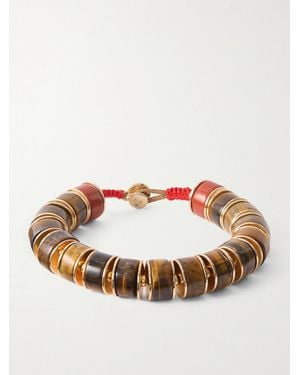 Roxanne Assoulin The Stone Slide-Tone And Tiger's Eye Beaded Bracelet - Pink
