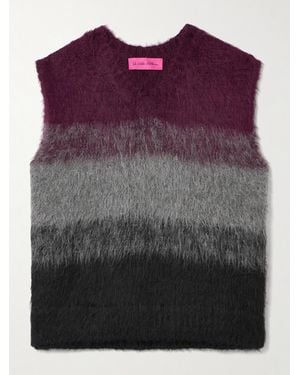 The Elder Statesman Thistle Ombré Brushed Alpaca-Blend Vest - Purple
