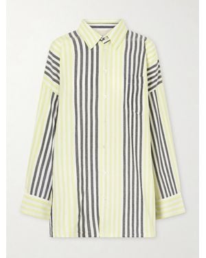Marrakshi Life Striped Cotton Shirt - Yellow