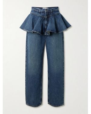Agolde Peplum High-Rise Barrel-Leg Jeans - Blue