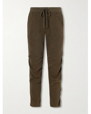 James Perse Cotton-Blend Twill Track Trousers - Green